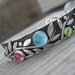 Spring is Innevitable Bracelet Sterling Pink Tourmaline Blue Topaz Peridot Garnet