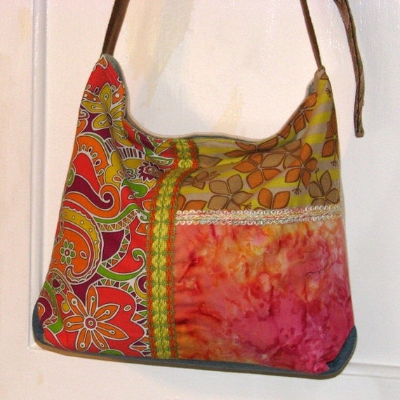 patchwork boho slouch bag