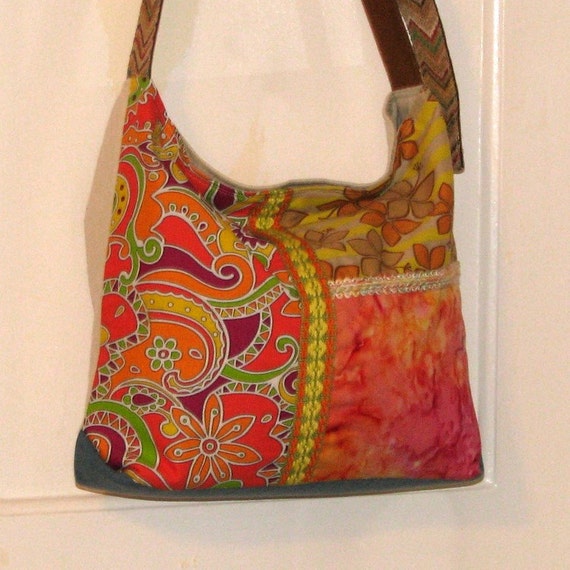 patchwork boho slouch bag