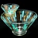 Atomic Blue Gold Moderne Chip Dip Set Anchor Hocking Vtg MIB