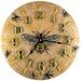 Ceramic Art Wall Clock (Honeybee- violet on terra cotta)
