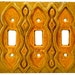 Ceramic Light Switch Cover- Moroccan Triple Toggle Switch Plate in amber
