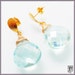 Gold Satin Aquamarine Quartz Teardrop Earrings