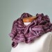 Pink burgundy crochet ruffled scarf C263