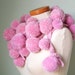 Long Pink crochet Pompom scarf
