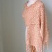 Lace crochet shawl scarf wrap peach cotton F625