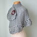 Grey asymmetrical crochet capelet G687