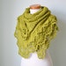 Crochet shawl with royal trim pistachio green G744