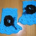 Hand Crochet Cuff-Fingerless-Cotton-Womans-Misses-Teen Turquoise