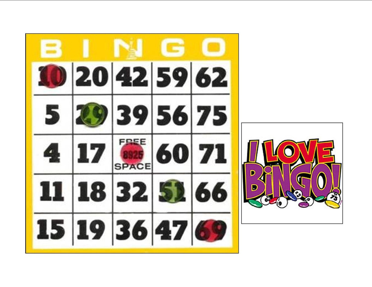 BINGO Fabric Squares on 6 inch & 14 inch Fabric Panels for