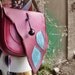 Handmade LARGE Leather bag, Satchel, Leaf detail, Dark Berry, GYPSY 1939