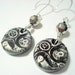 Spunky Steampunk Black and Silver Handmade Polymer Clay Earrings