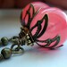 Peach Earrings with Brass