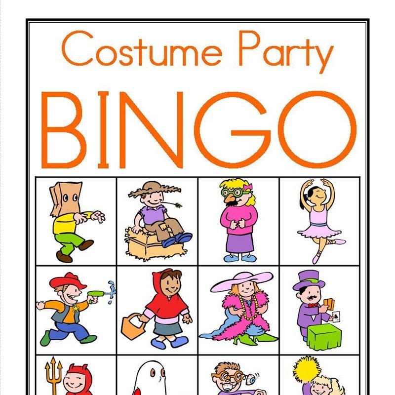 Costume Party Printable Halloween Bingo Game