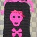 Tarot or Rune Bag Skulls Have lips Roomy Crochet Bag