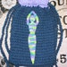 Goddess Tarot Bag in Crochet Denim Blue and Lavender with Double Drawstrings