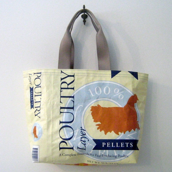Recycled Chick Feed Bag Tote