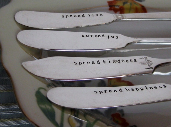 cheese  stinky Vintage knife Upcycled BETH Say of set   RESERVED   Set Cheese 2 Personalized