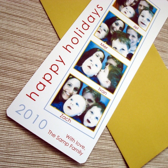 photo christmas card photo booth film stripcolorbirdstudio