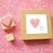 Handmade Rubber Stamp Set of Hearts - Hand Carved Wood Mounted - Great for Valentine's Day Save the Dates or Scrapbooking