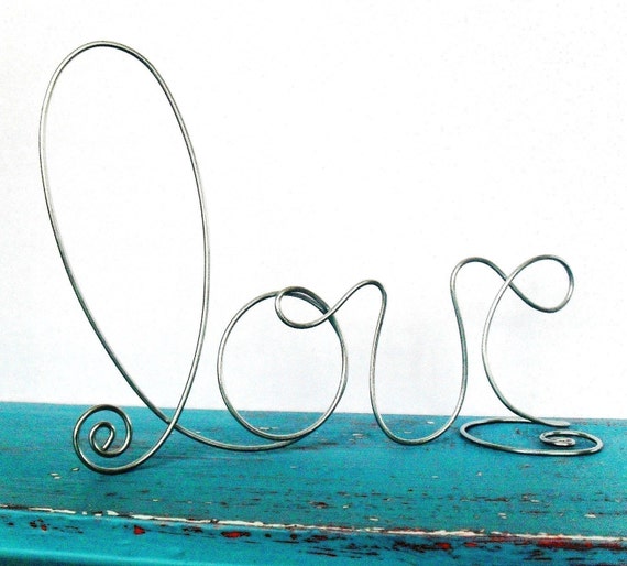 Silver Wire LOVE Wedding Decorations Wedding Cake Toppers