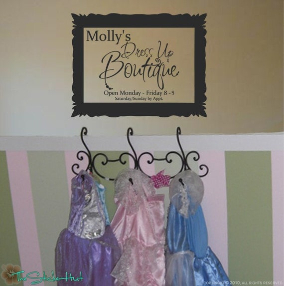 Dress Up Boutique Sign with Your Name Playroom Decor