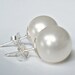 Oversized Pearl Posts in White