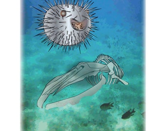 happy little puffer sub 8x10 limited edition print