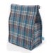 Insulated Blue Plaid Lunch Bag