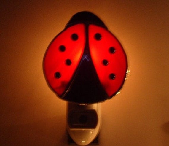Ladybug Night light Stained Glass Night light Ladybug