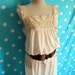 Vintage Peach Scalloped Lace Bust Maxi Nightgown or Dress, Size M, L, XL Plus, Maternity