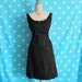 60s Jane Andre California Brocade Little Black Dress, Size XS to SMALL
