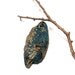 Sea Glass Cut Beach Stone - Sliced Slag Beach Pebble Rustic Teal Focal - "Rugged Blue" by StoneMe