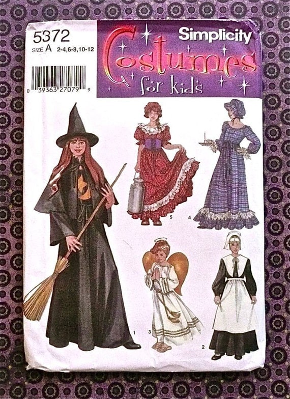 Simplicity 5372 Girl's Costume Pattern with Witch Angel