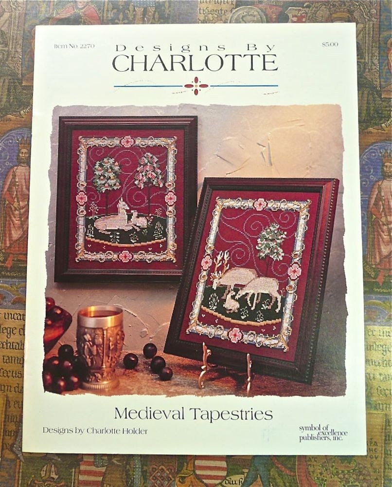 Counted Cross Stitch Medieval Tapestries Pattern Book Designs