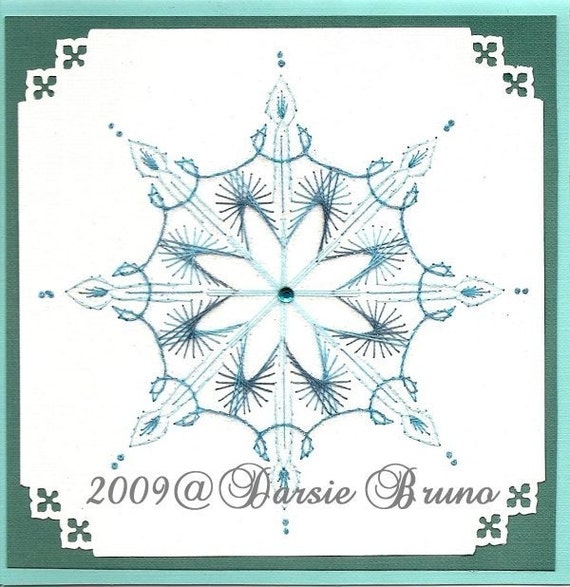 Winter Crystal Snowflake Christmas Paper Embroidery Pattern Making memories family home embroidery design digital download pattern