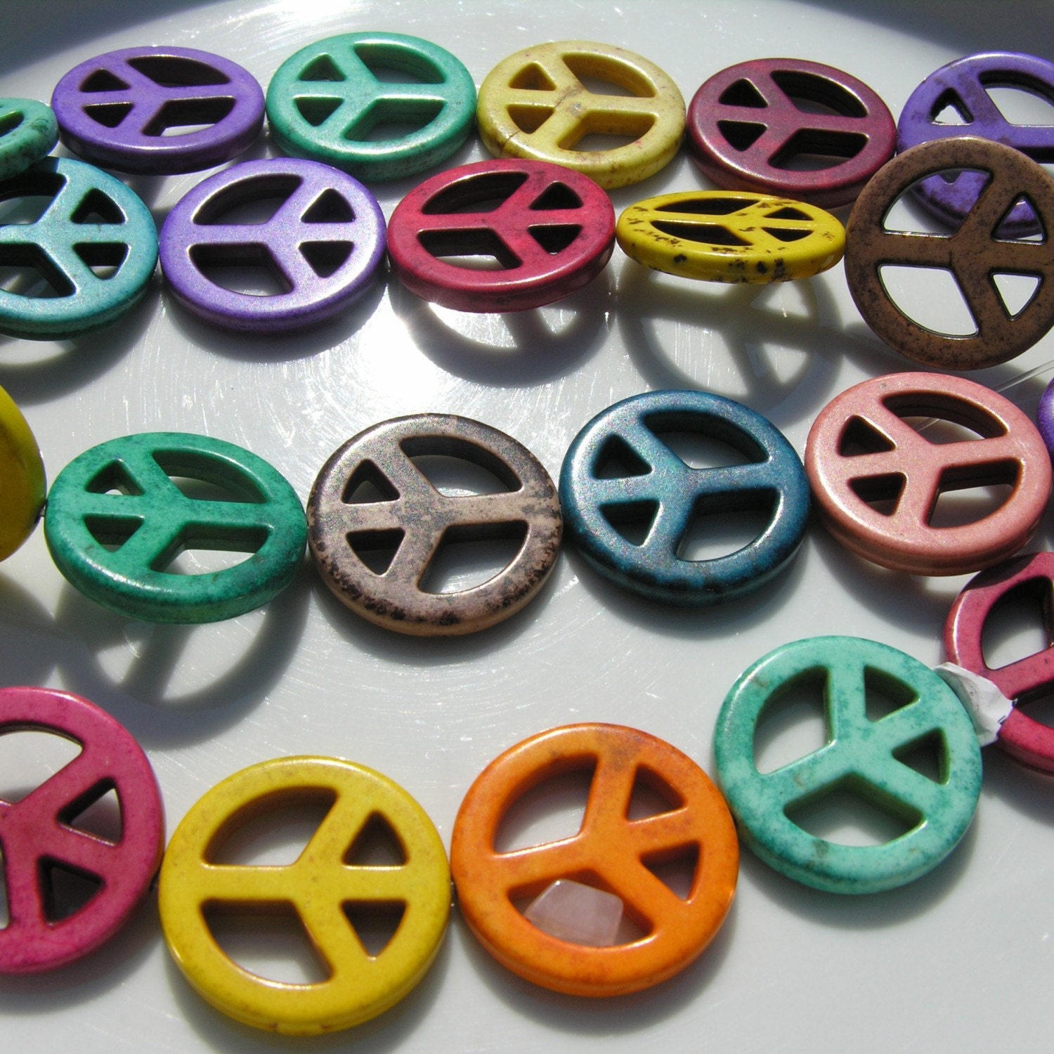 Colorful Peace Sign Pendant Beads 2