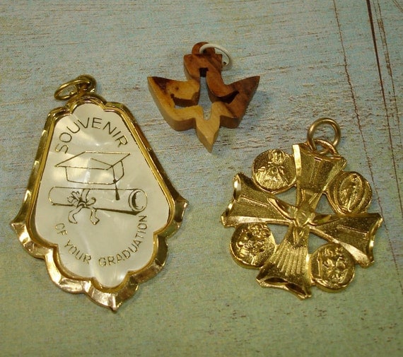 3 Vintage Catholic Religious Medals