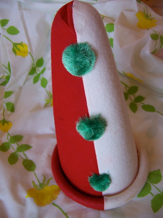 tall wool felt red clown hat