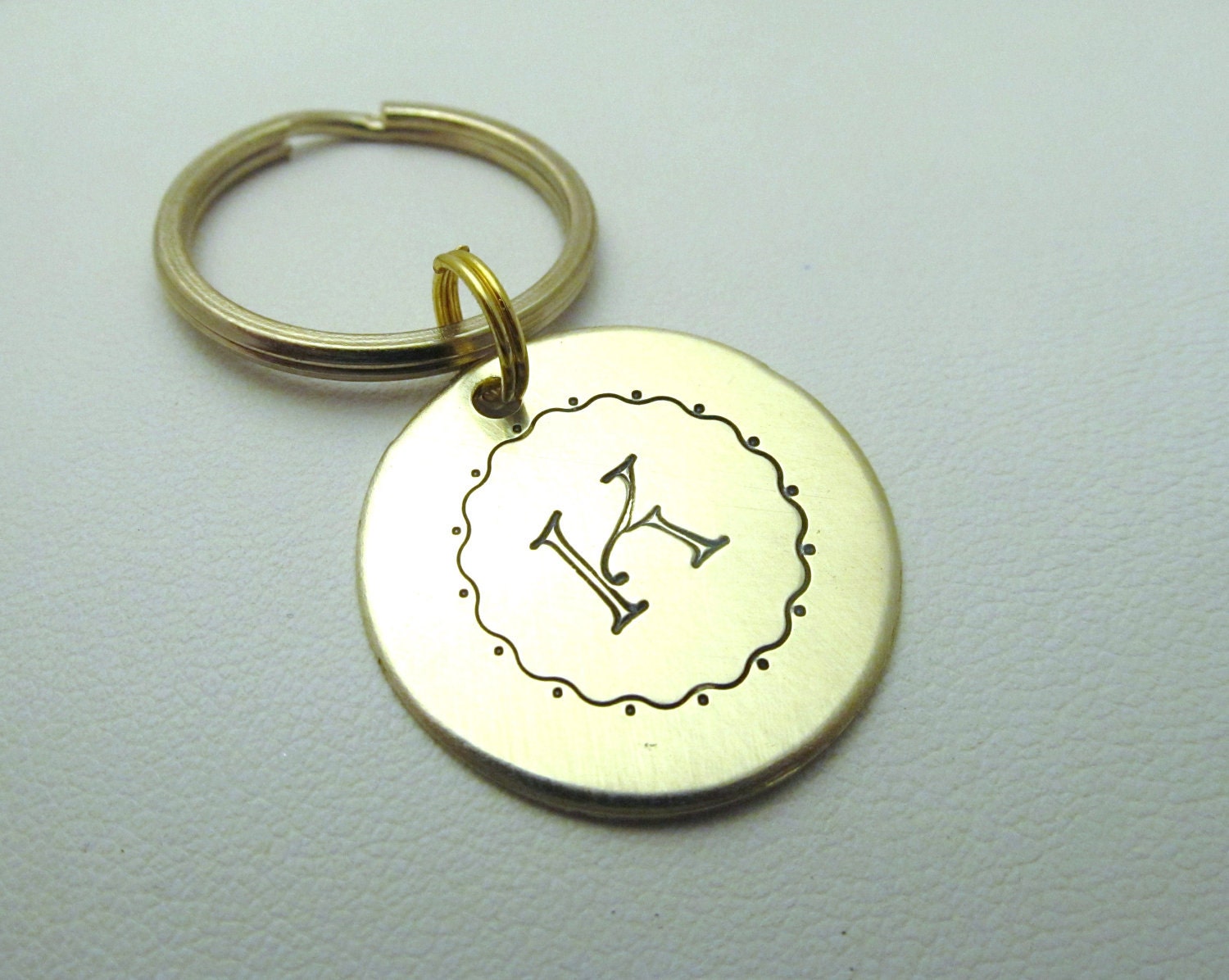Personalized Brass Disc Key chain