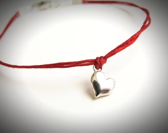 Heart bracelet sterling silver heart love bracelet bridesmaid gift anniversary bracelet graduation valentines ready to ship