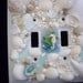 Beach Decor-seashell and beach glass double light switch cover