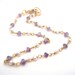 Amethyst And White Seed Pearl Rosary Bracelet - Lavender - White - 14k Gold - Dainty