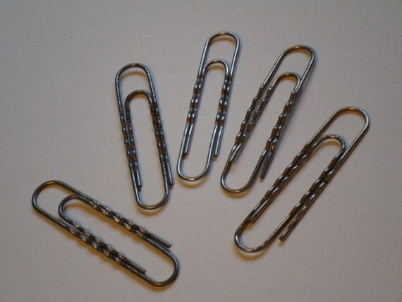 Set of 5 Giant Metal Paper Clips Large 3 Inch by PatternsAndSuch