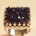 Midnight Blue Titanium Druzy and Sterling Silver Ring