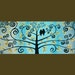 Large Original Modern Abstract Palette Knife Metallic Gold Painting "Happy Days" by QiQiGallery