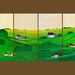 Original Oil painting Painting landscape painting Wall Decor "Pastures of Peace" by QIQIGALLERY