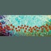 Original Modern Heavy Texture Impasto Metallic Acrylic Painting Landscape Flowers Dragonflies Wall Decor "Fresh Fragrances" by QIQIGALLERY