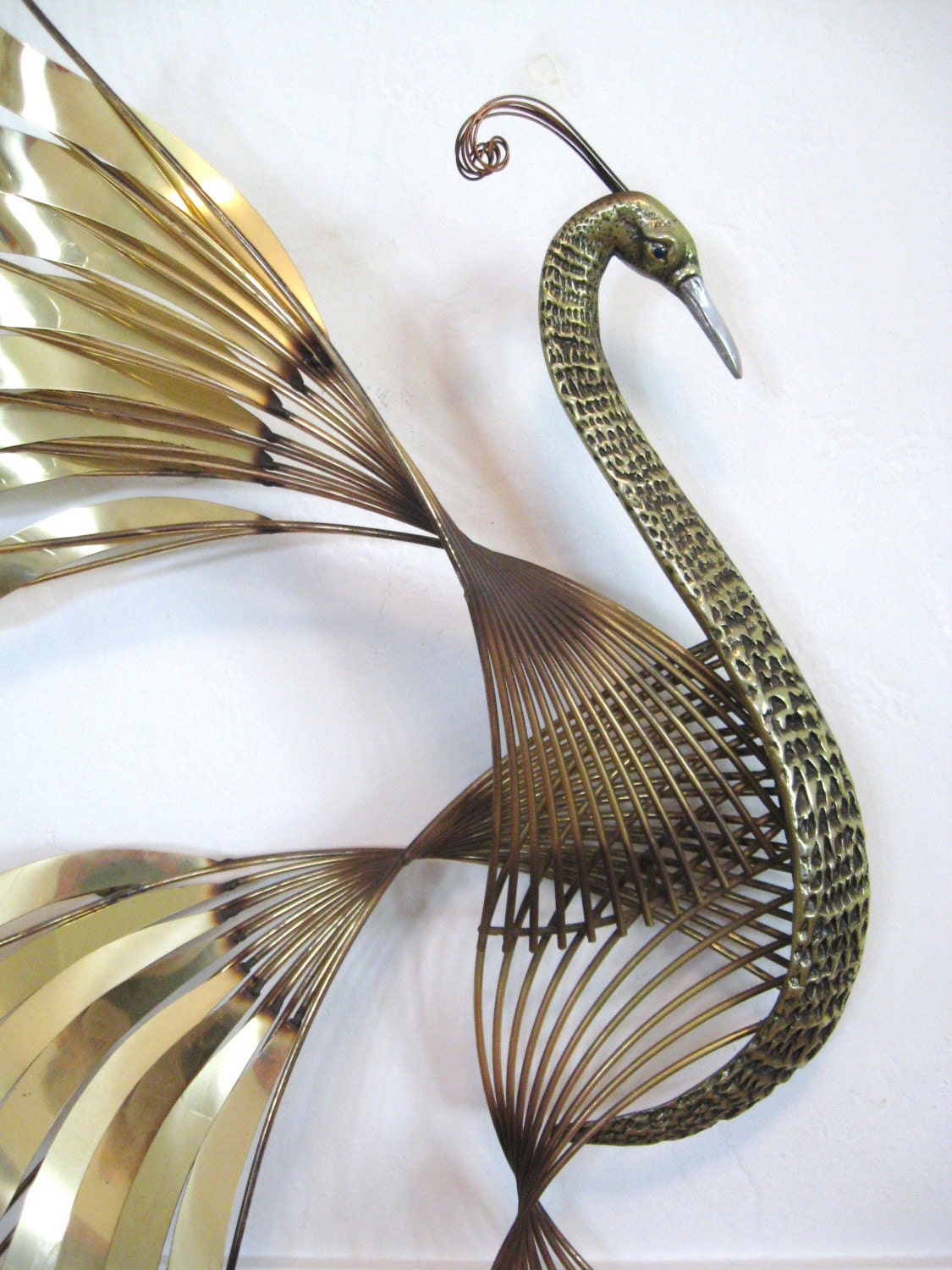 Vintage CURTIS JERE Large BIRD Wall Art SCULPTURE by ...