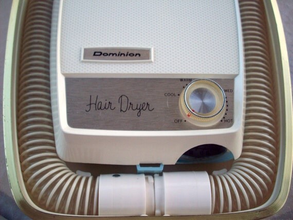 Bonnet-style portable hair dryer 70's Retro Teal Blue